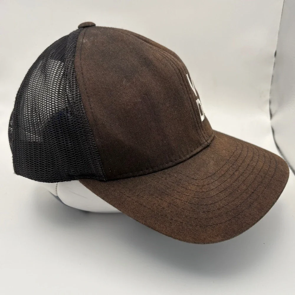 Voodoo Pacific Headwear Brown Mesh Trucker Cap Pro Model‎ VOD Records Graphic